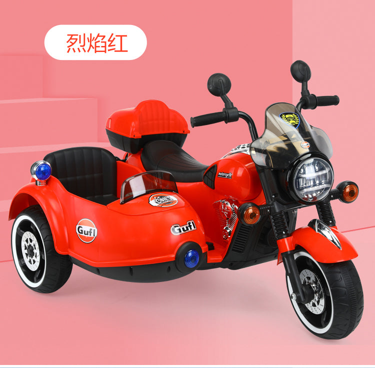 New style three-wheeled large electric motorcycle two-seater can sit on adult parent-child toy car with bucket