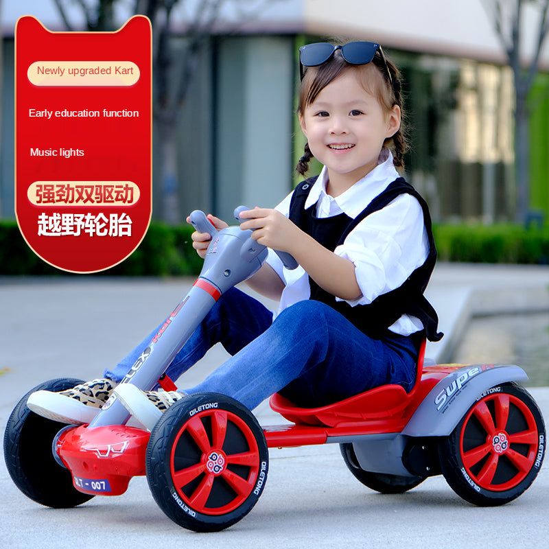 The latest children's electric go-kart is a popular children's toy car