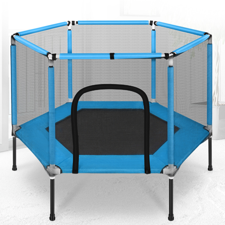 Hot wholesale durable safe children trampoline with fenced kids indoor play spring bed