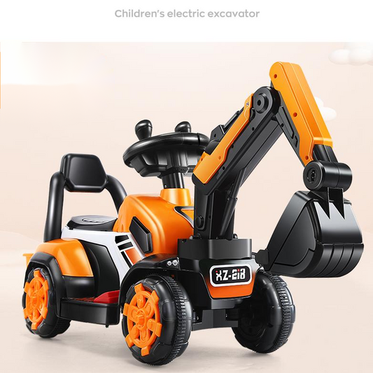 Children's Electric Car Toy Engineering Car Old Toy Battery Double Drive with Remote Control Excavator Ride on Car Toy