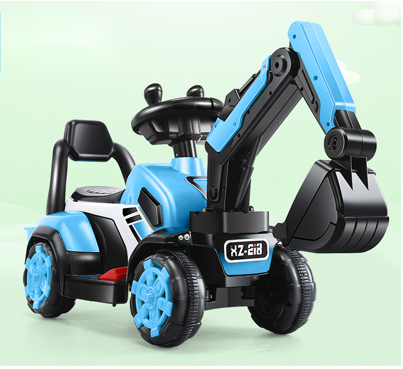 Children's Electric Car Toy Engineering Car Old Toy Battery Double Drive with Remote Control Excavator Ride on Car Toy