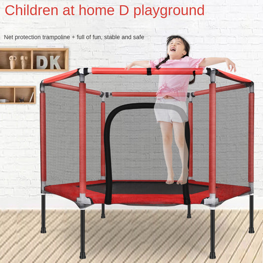 Hot wholesale durable safe children trampoline with fenced kids indoor play spring bed