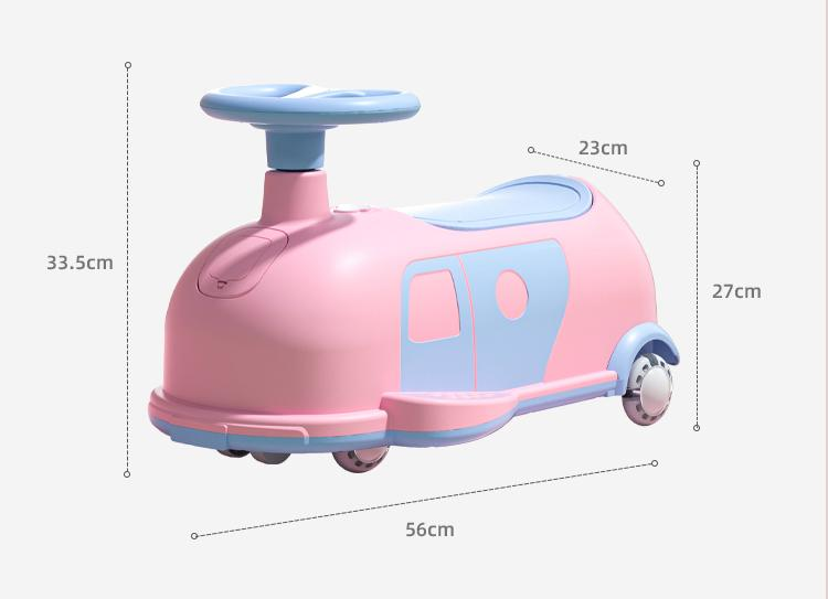 New Style Cartoon Kids Twist Car with Flash Wheels and Music