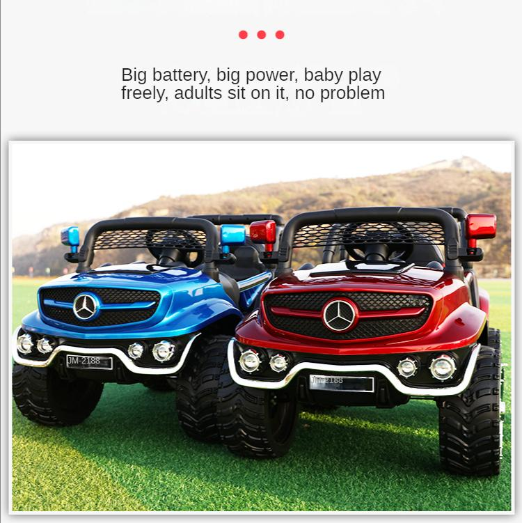 Hot selling large four-wheel off-road vehicle can sit baby remote control toy car with light and music