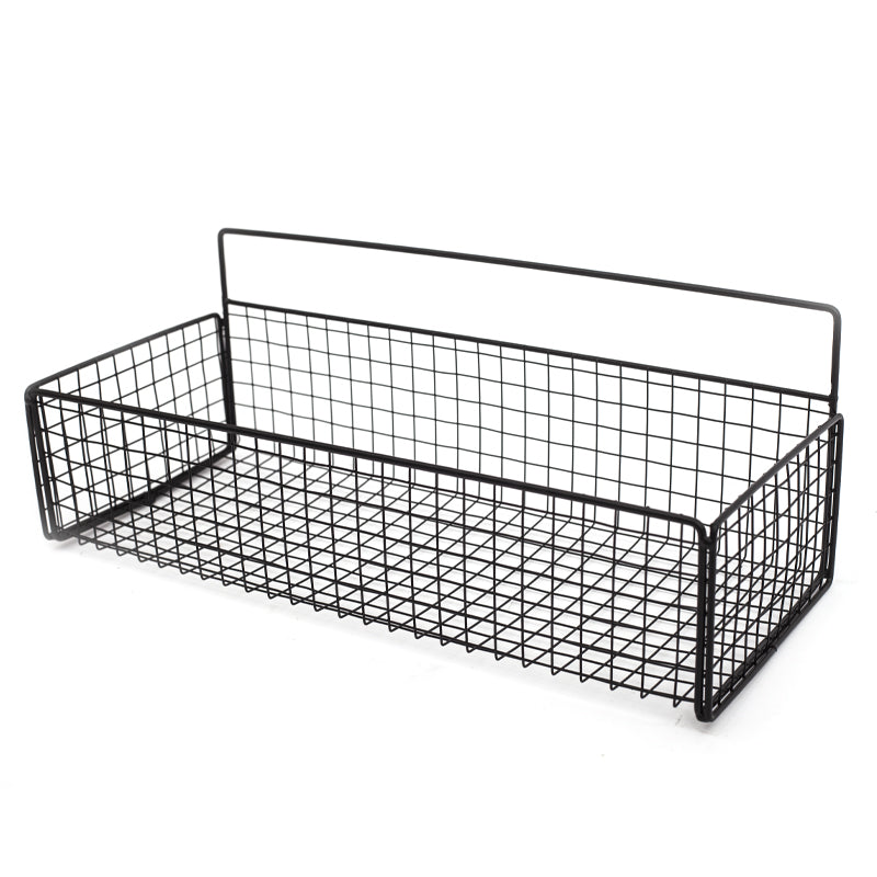 Wholesale Black Rectangular Vintage Wire Storage Basket Bathroom Kitchen Bedroom Storage Basket