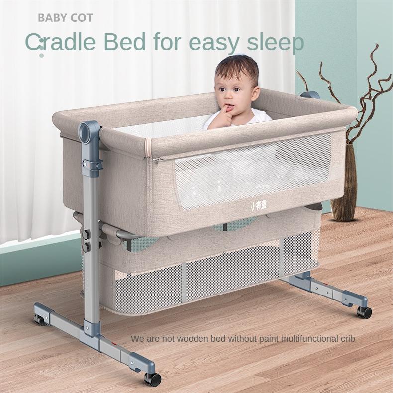 Hot New Selling Beech crib removable and foldable portable newborn cradle bed baby comfort shaker stitching big bed