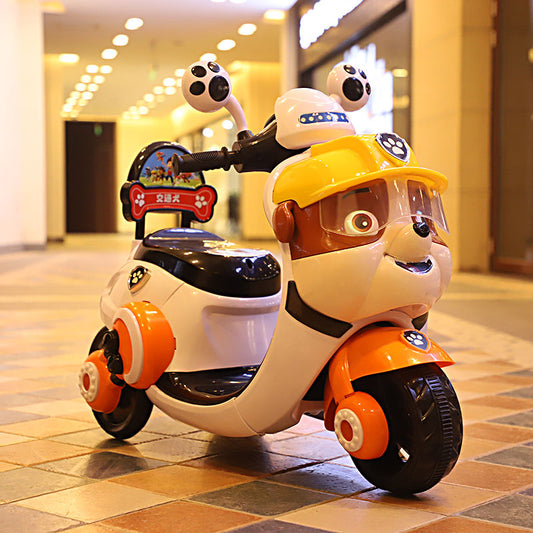 New style hot selling cartoon dog three-wheeled children's motorcycle with light and music