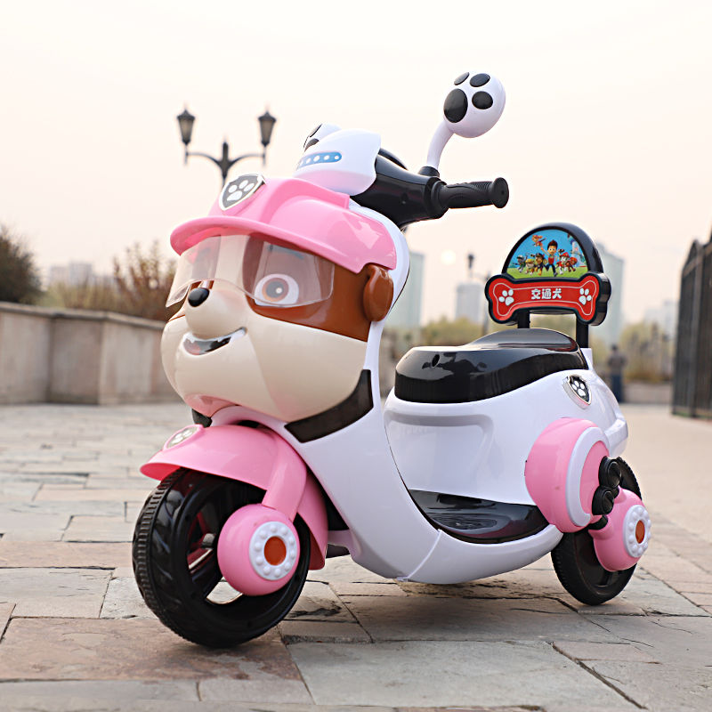 New style hot selling cartoon dog three-wheeled children's motorcycle with light and music