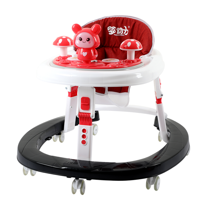 Hot selling new cartoon toddler dining table function adjustable trolley anti-rollover with light music