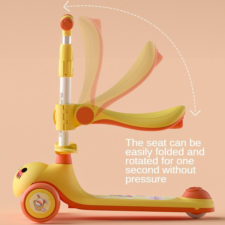 Wholesale high quality cartoon cute three-in-one children's scooter boy girl scooter with seat light light music