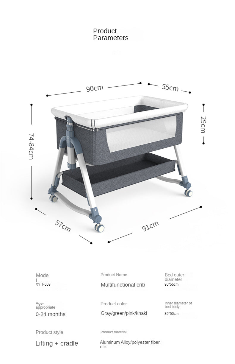 New product Beech crib removable and foldable portable newborn cradle bed