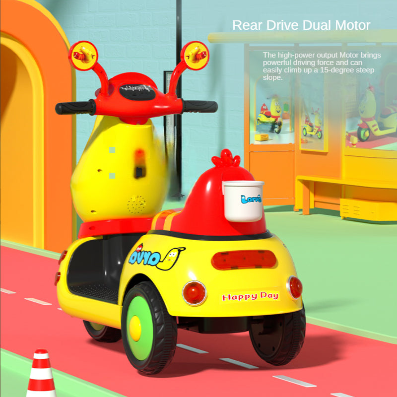 Best-selling cartoon super load-bearing wide seats three-wheeled children's electric motorcycle