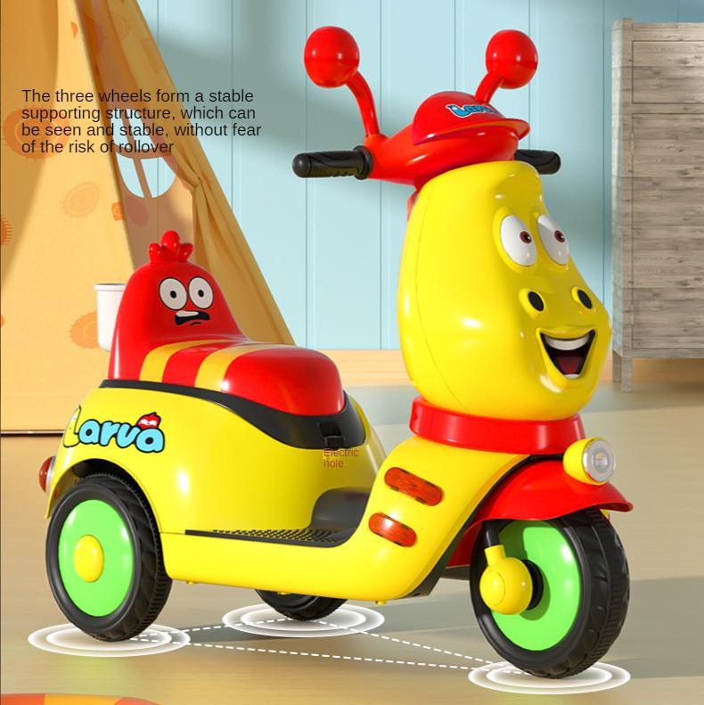 Best-selling cartoon super load-bearing wide seats three-wheeled children's electric motorcycle