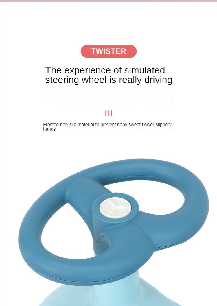 New wholesale cartoon kids twisting car with flash wheel music baby sliding rocking car