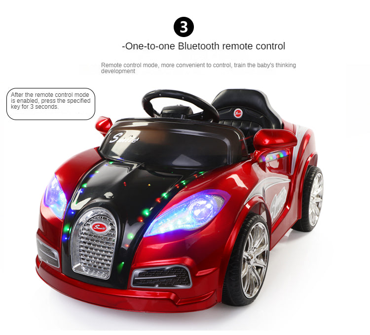 Hot sell four wheel dual drive shock absorption remote control children's electric toy sports car