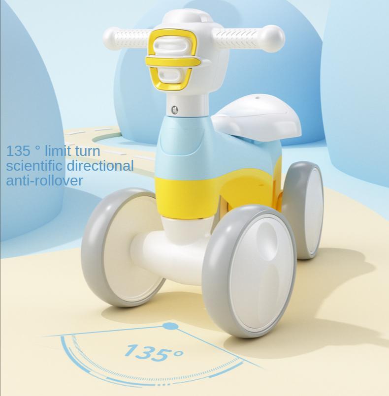 New wholesale cartoon kids twisting car with flash wheel music baby sliding rocking car 4 wheels