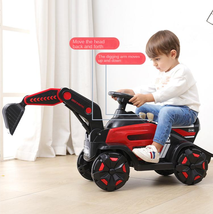 New style large children's excavator toy can sit boy charging excavator electric construction vehicle