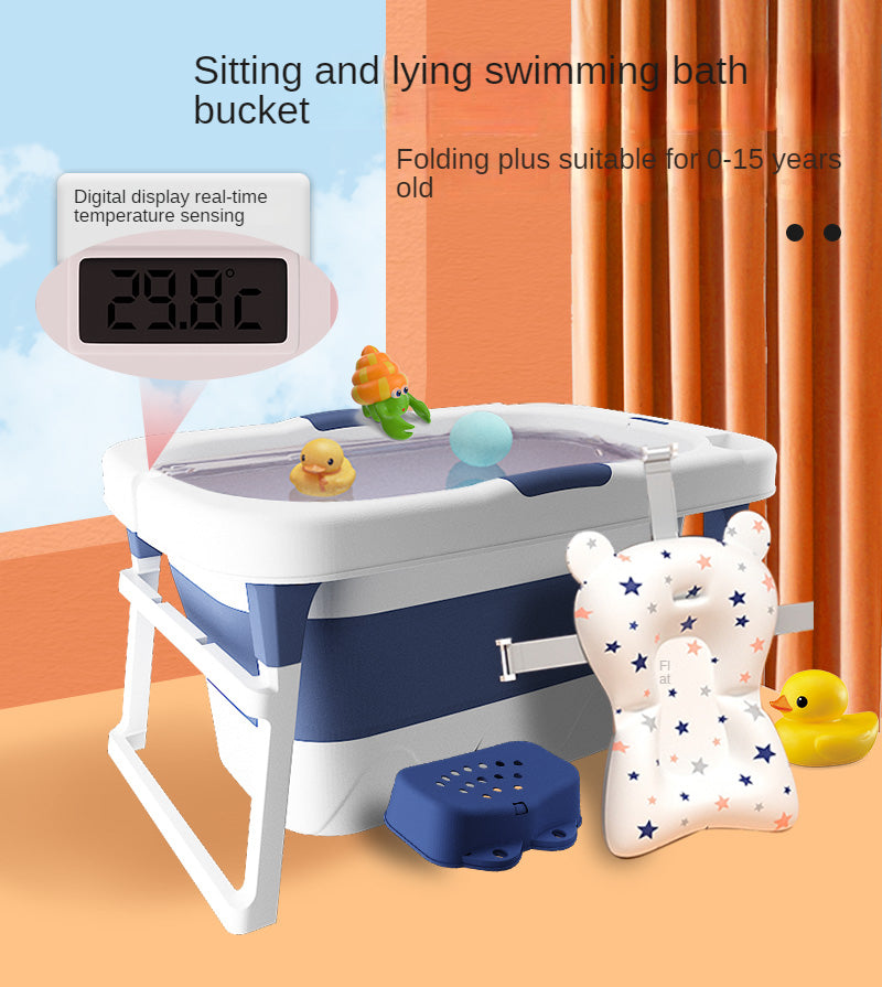 Wholesale baby folding bath tub children swimming tub bath tub reclining plastic